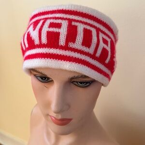 Vintage Red & White “CANADA” Knit Headband